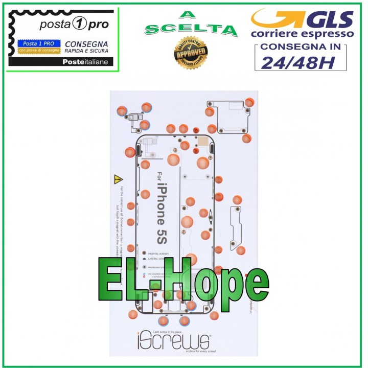VIS CARTE VIS BOÎTIER PAD ILLUSTRÉ POUR DÉMONTAGE APPLE IPHONE 5S