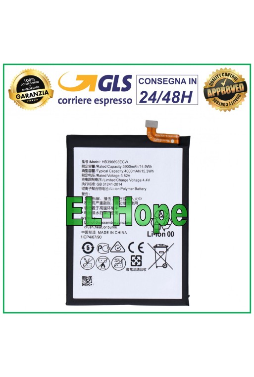 Batterie HB396693ECW pour Huawei Mate 8 NXT-L29 4000 mAh 3,82 V, équivalente à l originale