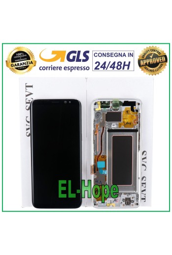 Écran LCD d origine Samsung Galaxy S8 SM-G950 G950 F, e'cran tactile argente'