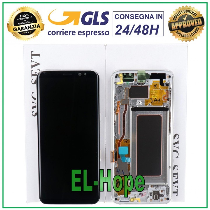 Cadre d origine pour e'cran tactile Samsung S8 SM-G950 G950 argente' GH97-20473B