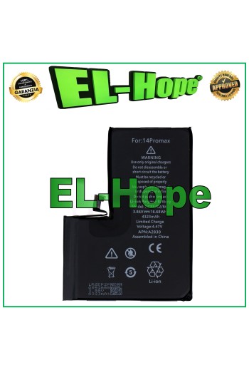 Batterie de remplacement pour iPhone 14 Pro Max 4323 mAh 4,47 V A2894 A2651