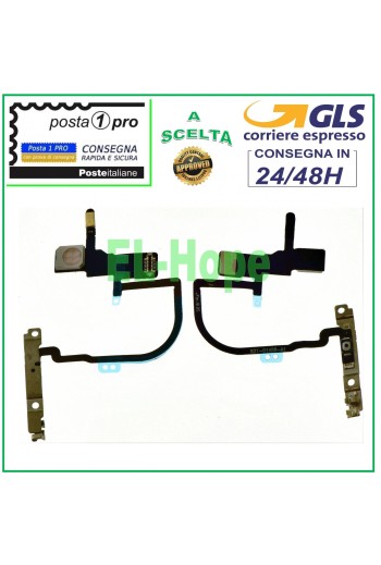 Bouton marche/arrêt plat flexible pour iPhone XS, flash et microphone