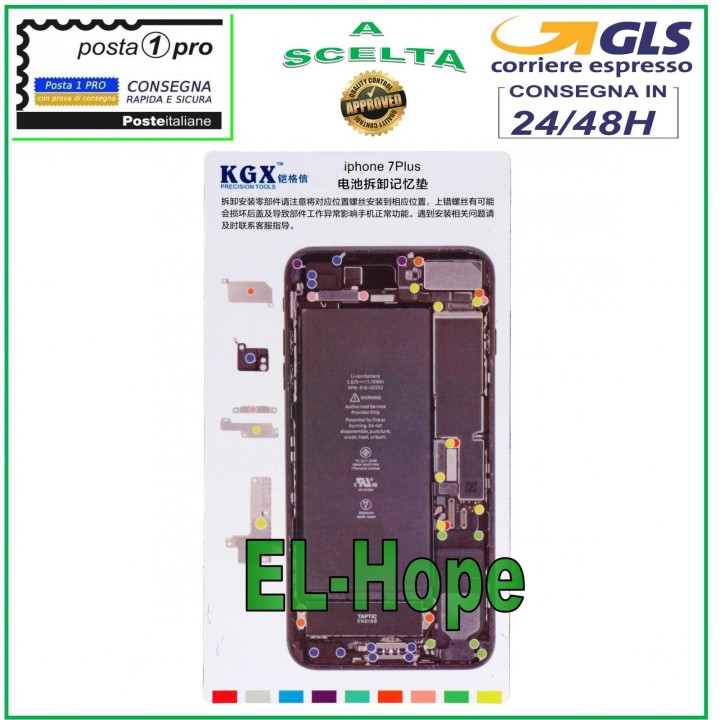 Tapis magne'tique pour vis illustre' pour de'monter les vis de l iPhone 7 Plus