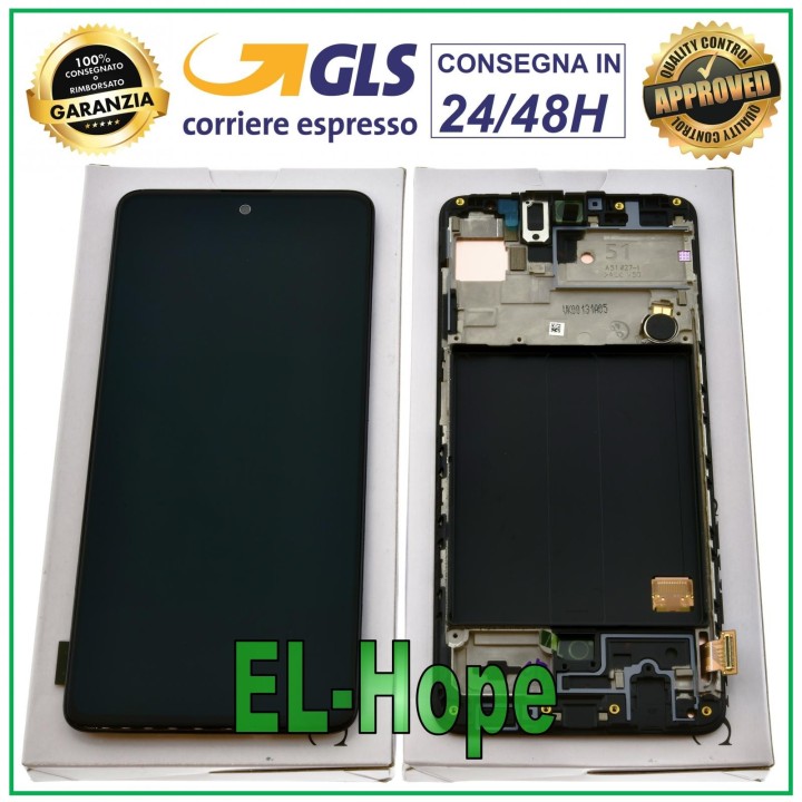 Écran LCD tactile d origine pour Samsung A51 SM-A515F, cadre en verre, re'fe'rence GH82-21669A
