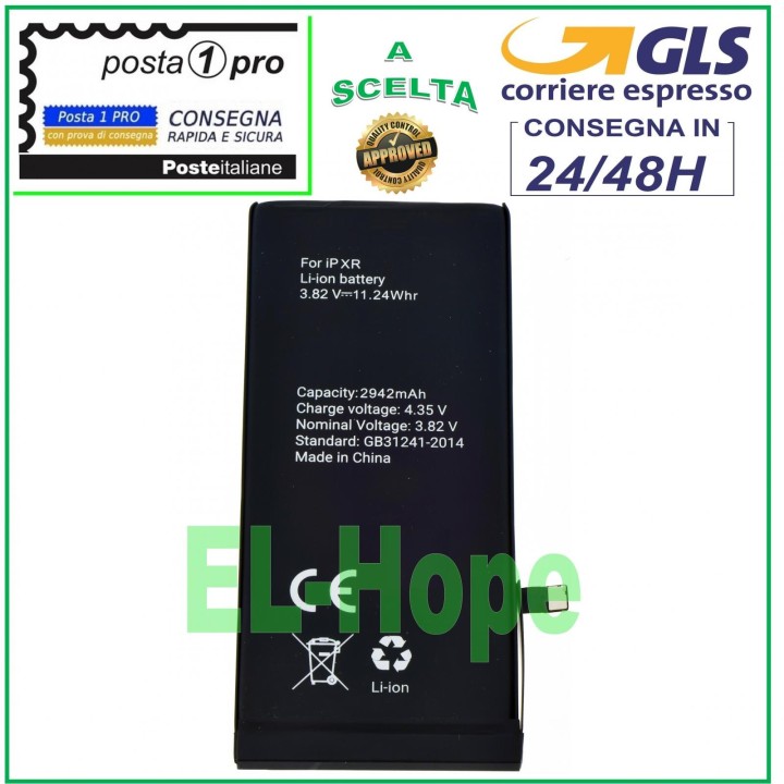 BATTERIE DE REMPLACEMENT POUR IPHONE XR 2942 mAh