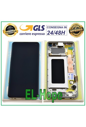 Écran LCD d origine Samsung Galaxy S10 SM-G973F DS Écran tactile Prisma Blanc