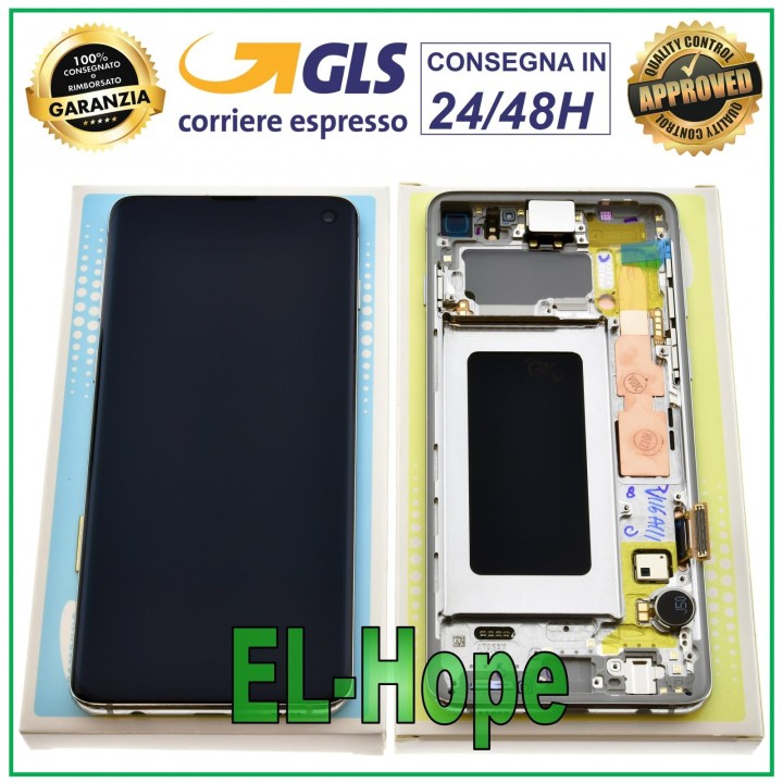 Écran d origine Samsung S10 SM-G973F DS tactile blanc prismatique GH82-18850B