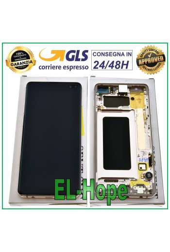 Écran tactile d origine Samsung Galaxy S10+ Plus SM-G975F en céramique blanche
