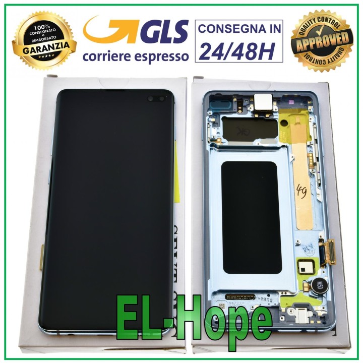 Écran d origine Samsung S10+ Plus SM-G975F tactile bleu prismatique GH82-18849C