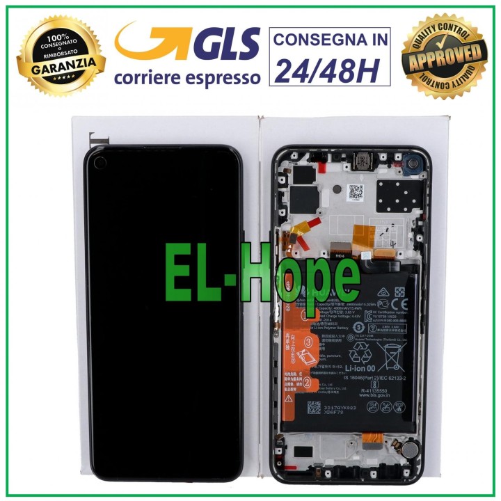 Écran LCD + châssis et batterie d origine Huawei P40 Lite 5G CDY-NX9A Touch Black