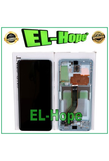 Écran LCD tactile d origine + châssis Samsung Galaxy S20+ Plus SM-G985 G986 5G Bleu