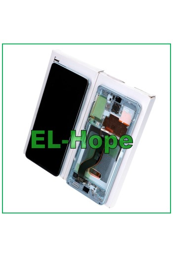Écran LCD tactile d origine + châssis Samsung Galaxy S20+ Plus SM-G985 G986 5G Bleu