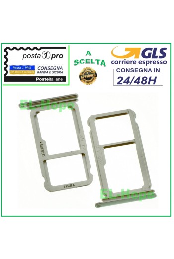Compartiment pour carte nano SIM et lecteur micro SD pour Huawei P10+ Plus Blanc