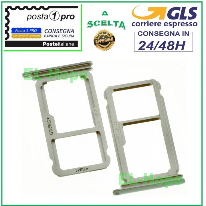 Emplacement pour carte nano SIM + lecteur micro SD pour Huawei P10+ Plus Blanc