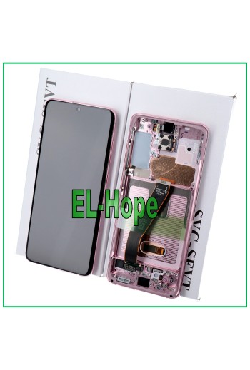 Écran LCD + cadre d origine Samsung Galaxy S20 SM-G980 G981 Écran tactile rose