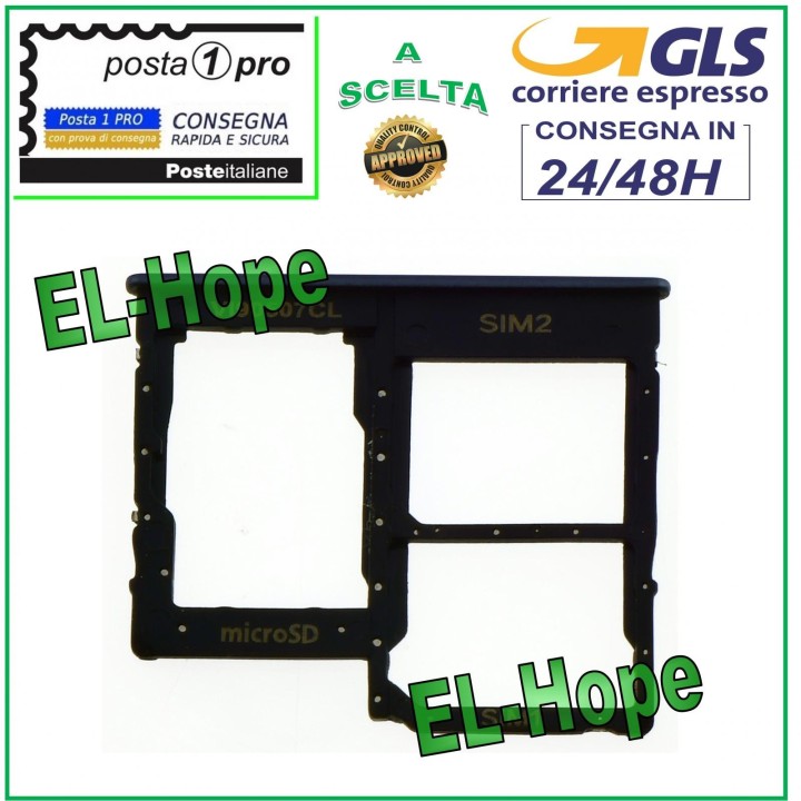 SUPPORT DE COMPARTIMENT POUR CHARIOT NANO SIM MICRO SD SAMSUNG GALAXY A40 SM-A405F NOIR