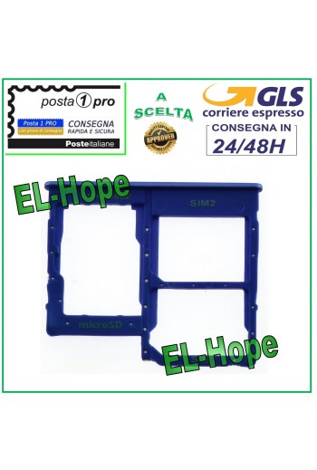 Support de compartiment pour carte nano SIM et micro SD pour Samsung Galaxy A40 SM-A405F, bleu