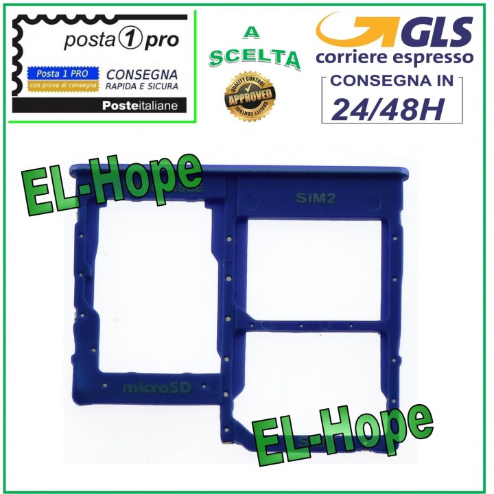 Support de compartiment pour carte nano SIM et micro SD pour Samsung Galaxy A40 SM-A405F, bleu