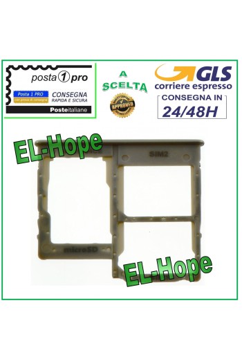 SUPPORT DE COMPARTIMENT POUR CHARIOT NANO SIM MICRO SD SAMSUNG GALAXY A40 SM-A405F ARGENT