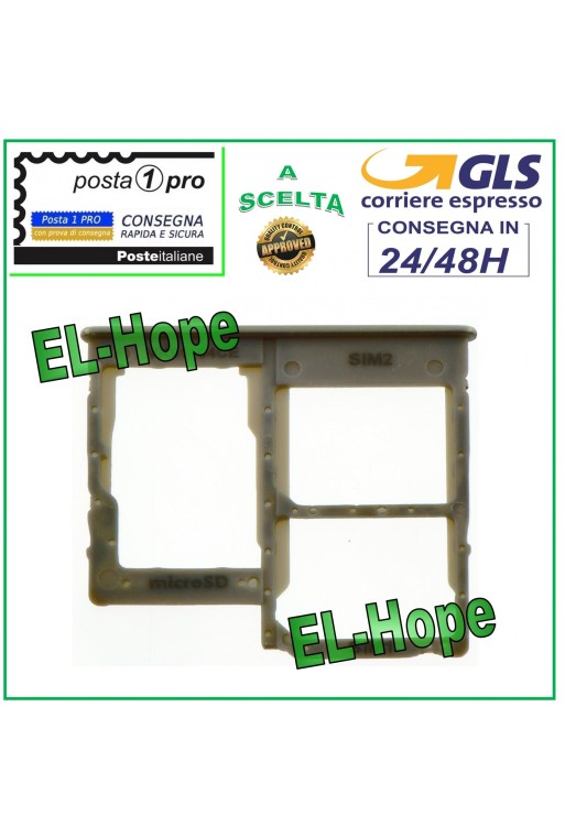 SUPPORT DE COMPARTIMENT POUR CHARIOT NANO SIM MICRO SD SAMSUNG GALAXY A40 SM-A405F ARGENT
