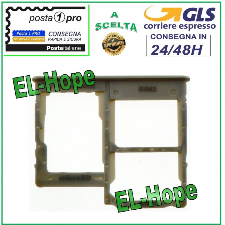 SUPPORT DE COMPARTIMENT POUR CHARIOT NANO SIM MICRO SD SAMSUNG GALAXY A40 SM-A405F ARGENT