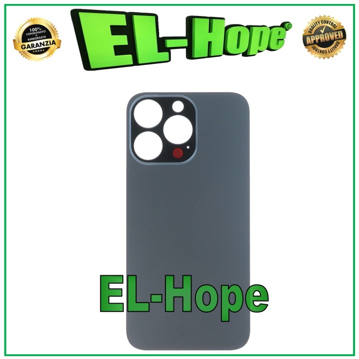 Coque arrie're en verre avec cache batterie pour iPhone 13 Pro, grand trou, graphite