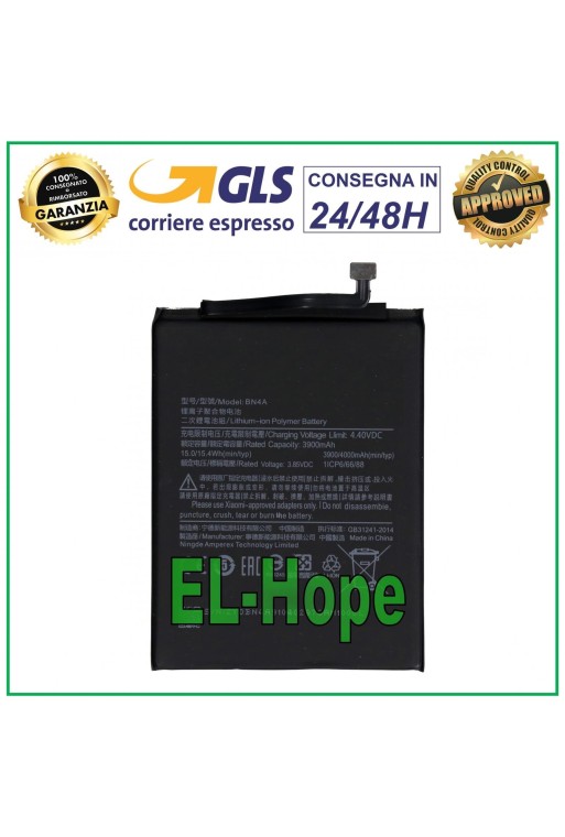 Batterie BN4A pour Xiaomi Redmi Note 7 (M1901F7G) et Note 7 Pro (M1901F7H) 4000 mAh