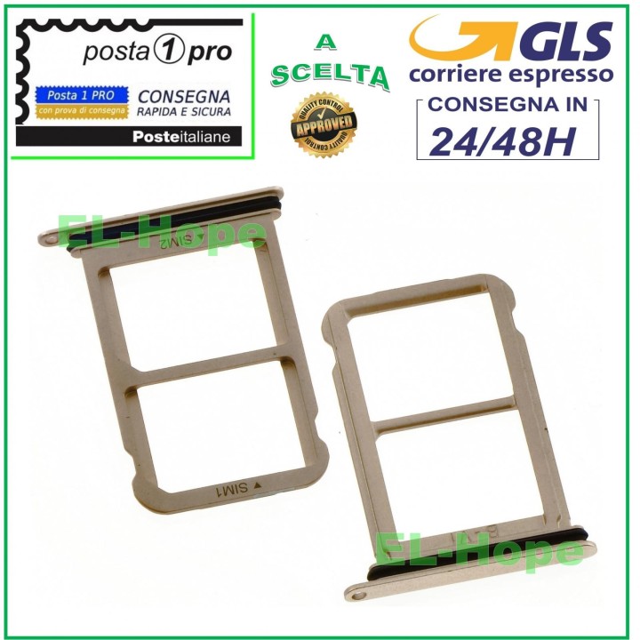 Compartiment pour carte nano double SIM pour Huawei P20 EML-L09 Or