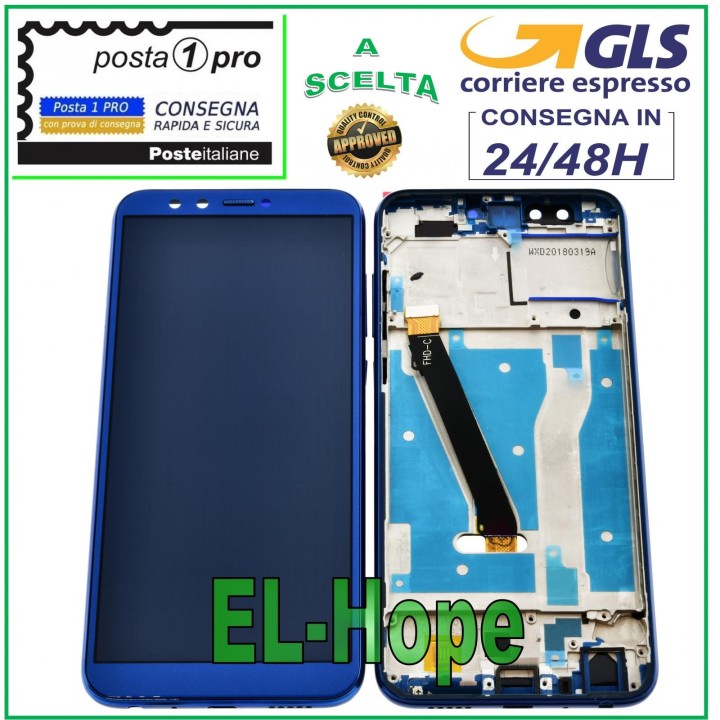 Cadre d e'cran tactile LCD pour Huawei Honor 9 Lite LLD-L31 AL00 AL09 bleu