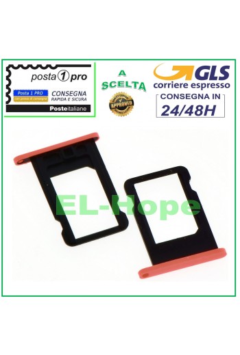Compartiment pour chariot à fentes, support pour carte nano SIM, boîtier pour carte pour Apple iPhone 5C, rose