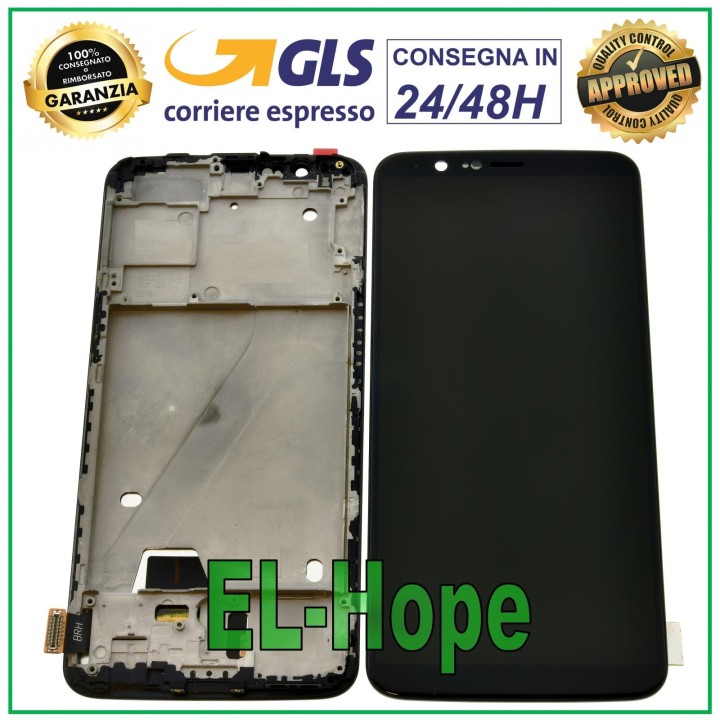 Cadre d e'cran LCD pour OnePlus 5T A5010, e'cran tactile en verre, noir