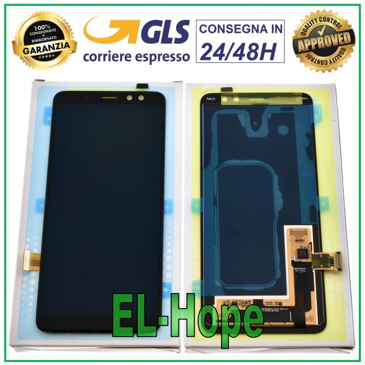 Écran tactile d origine Samsung A8 2018 SM A530, verre noir, GH97-21406A