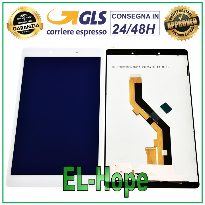 Écran LCD tactile en verre blanc pour Samsung Galaxy Tab A 8.0 SM-T290 Rev. Wi-Fi