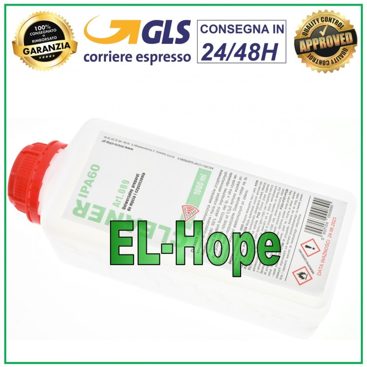 DÉTERGENT LIQUIDE RÉSERVOIR À ULTRASONS BAIN CHIMIQUE ALCOOL ISOPROPYLIQUE 1 LT