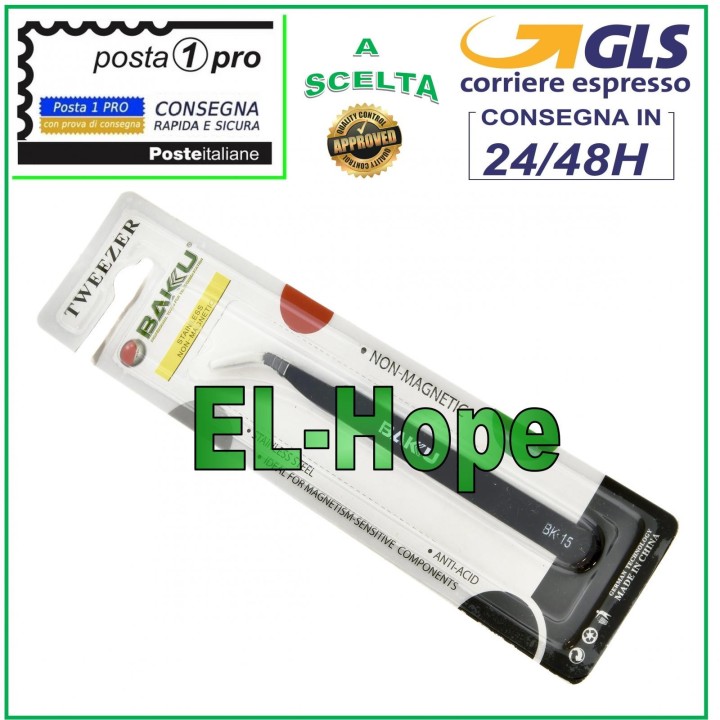 Pince a' e'piler professionnelle antistatique de pre'cision e'lectronique BAKU BK-15