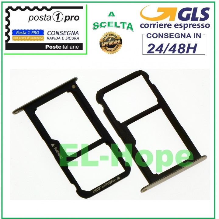 COMPARTIMENT POUR CHARIOT NANO SIM MICRO SD HUAWEI P9 LITE VNS-L31 L23 L21 OR