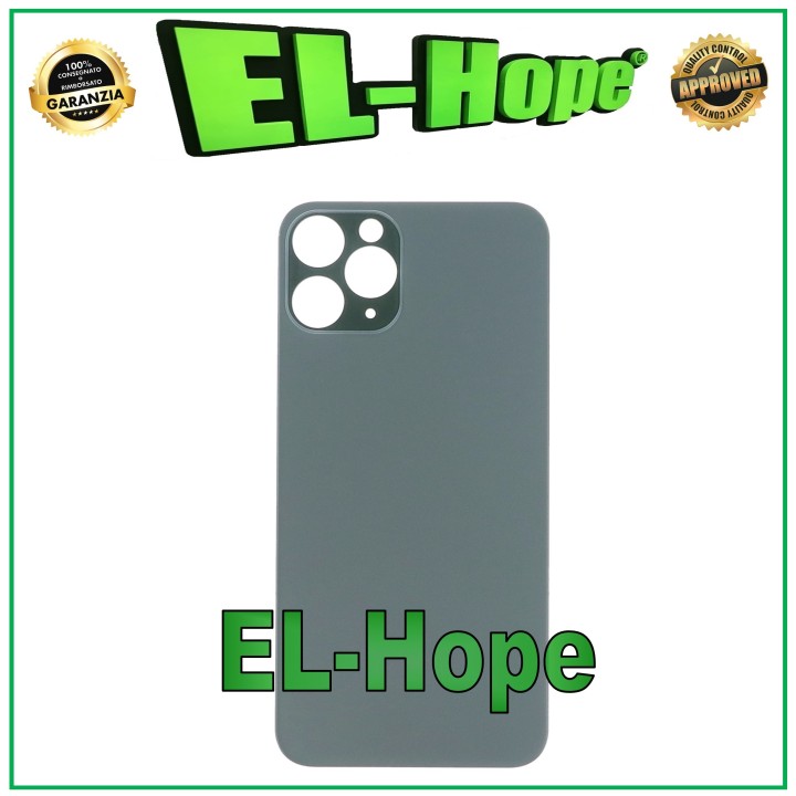 Coque arrie're en verre avec grand trou pour iPhone 11 Pro, vert nuit