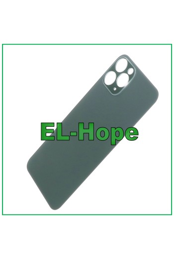 Coque arrière en verre avec grand trou pour iPhone 11 Pro, vert nuit