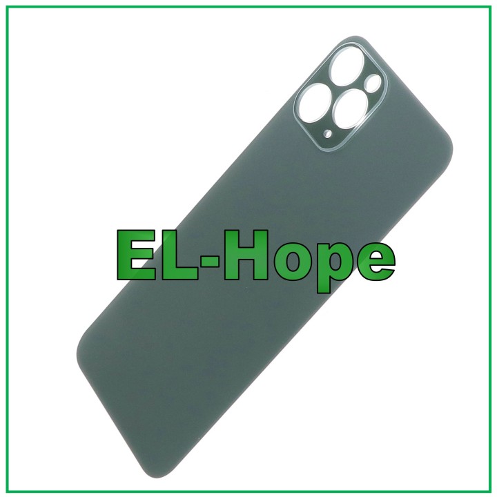 Coque arrie're en verre avec grand trou pour iPhone 11 Pro, vert nuit