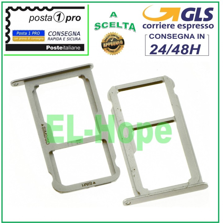 Emplacement pour carte SIM et compartiment micro SD pour Huawei P9 EVA-L09 L19 L29 Argente'