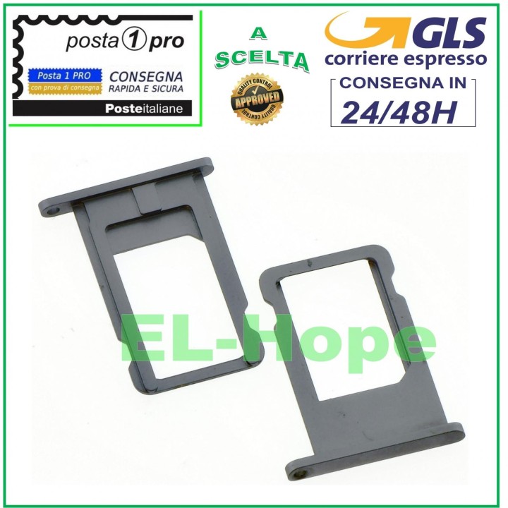 Compartiment pour chariot a' fentes, support pour carte nano SIM, boi'tier pour carte Apple iPhone 6 6G, gris