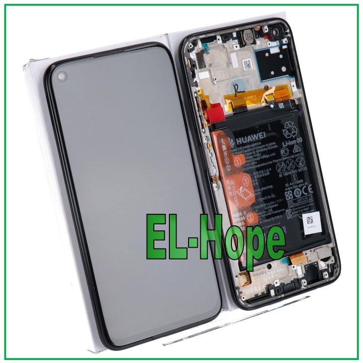 Cadre d e'cran LCD d origine avec batterie pour Huawei P40 Lite JNY-L21A JNY-LX1 Touch Black