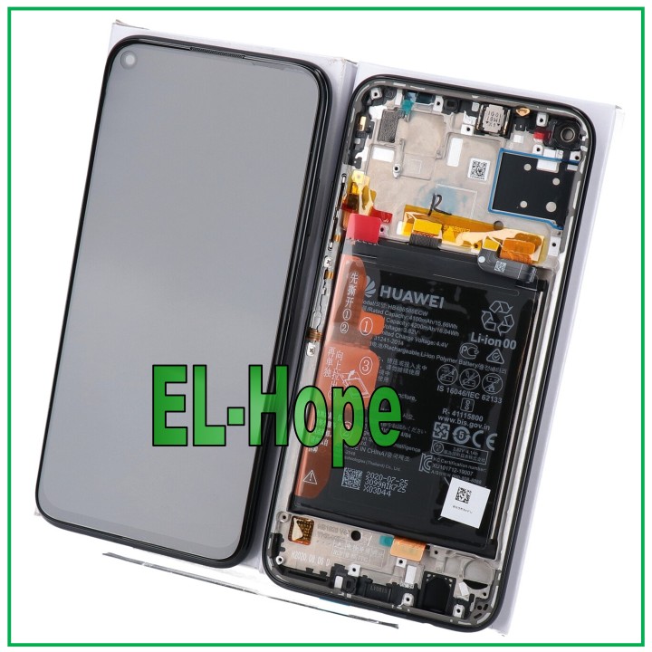 Cadre d e'cran LCD d origine avec batterie pour Huawei P40 Lite JNY-L21A JNY-LX1 Touch Black