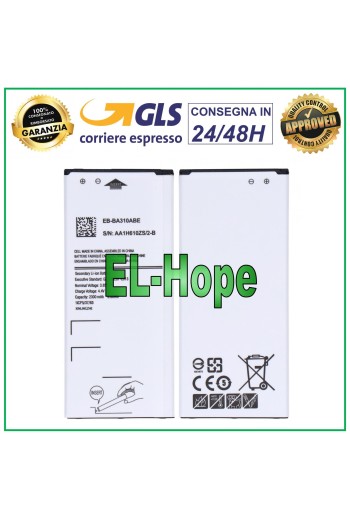 Batterie pour Samsung Galaxy A3 2016 SM-A310F EB-BA310ABE 2300 mAh, identique a' l original