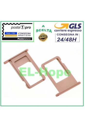 Compartiment pour chariot à fentes, support pour carte nano SIM, Apple iPhone 6S, 6S+, Plus, rose