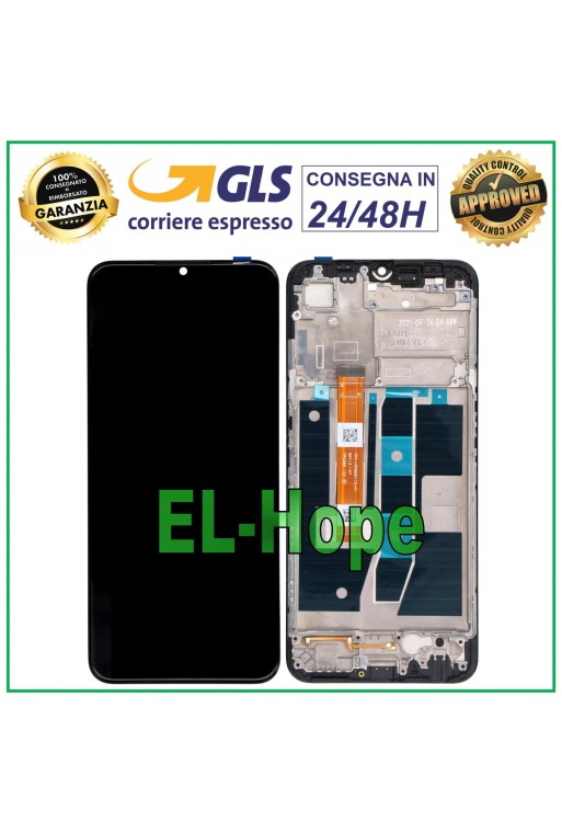 Écran LCD + châssis pour Oppo A16S CPH2271 / A16 CPH2269 Écran tactile en verre noir