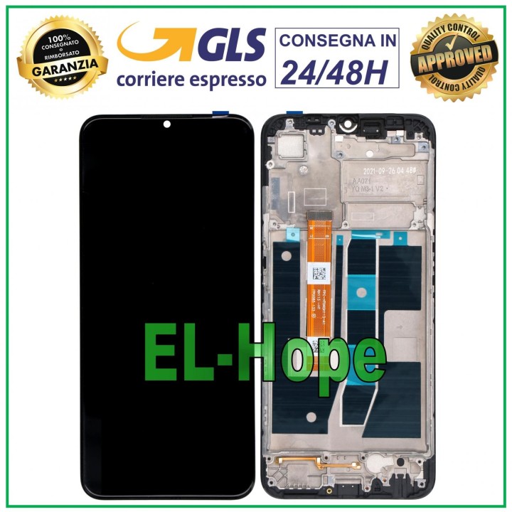 Écran LCD + châssis pour Oppo A16S CPH2271 / A16 CPH2269 Écran tactile en verre noir