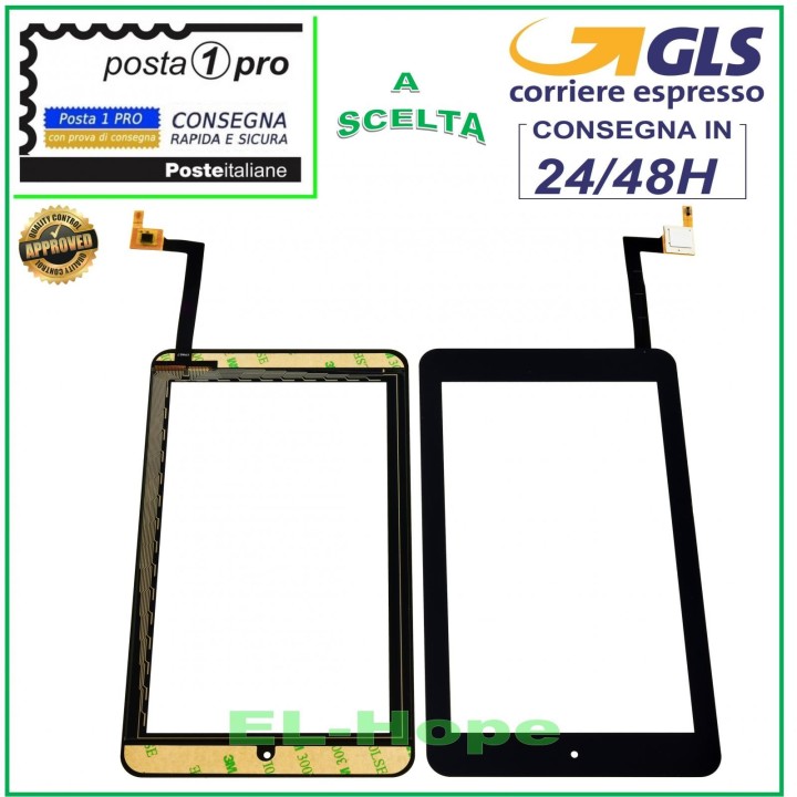 Vitre tactile Alcatel One Touch 7 P310A P310X, noir d origine