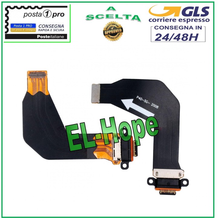 Connecteur de charge plat et flexible pour station d accueil Huawei P40 ANA-LX9 LX4 NX9, type C