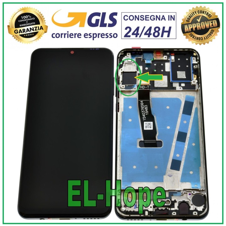 Cadre d e'cran LCD tactile noir pour Huawei P30 Lite (Mar-LX1M et Mar-LX1A et LX2J) 48 MP